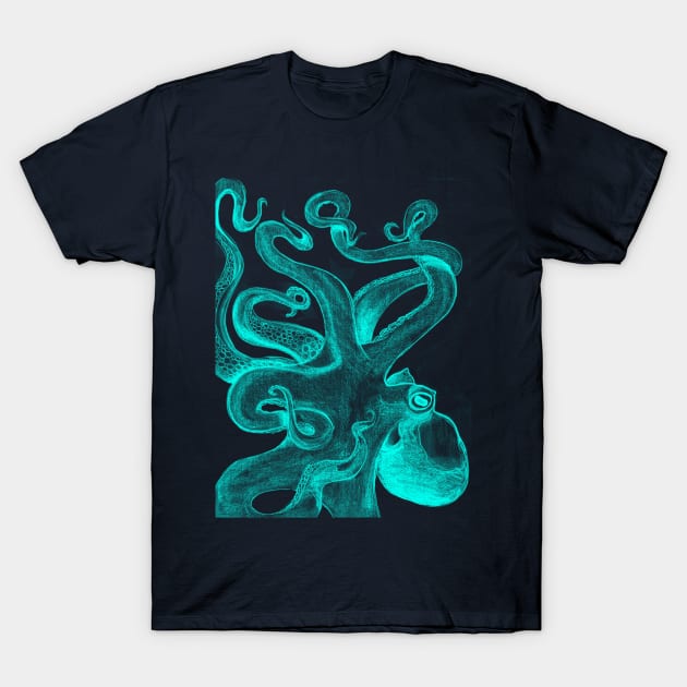 Teal Octopus T-Shirt by AltIllustration